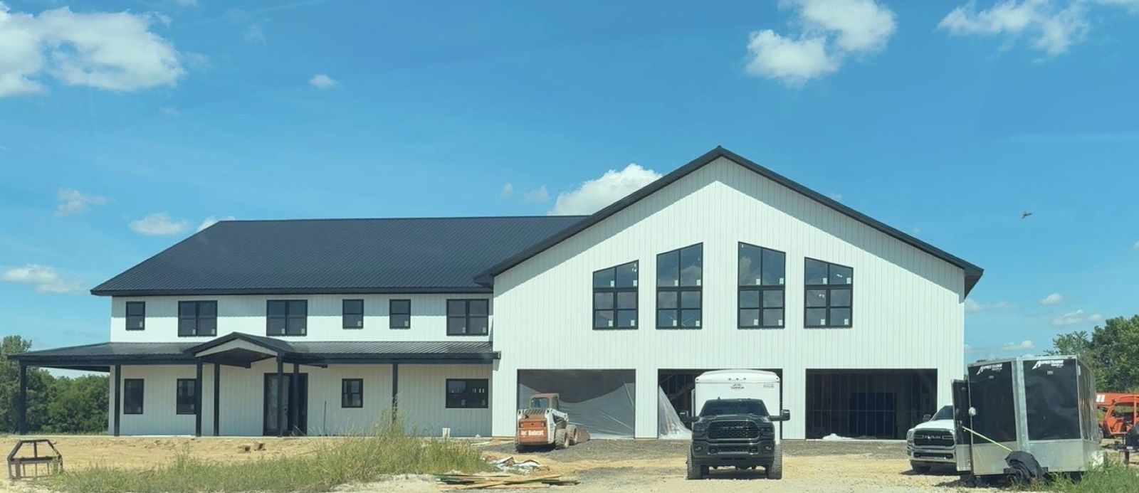The barndominium in Yorktown, still under construction.