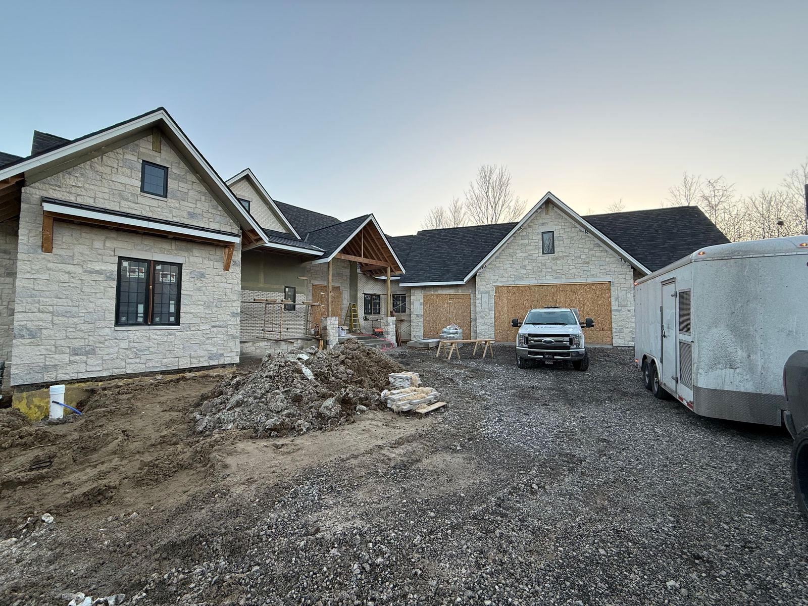 The custom home in Yorktown during construction.